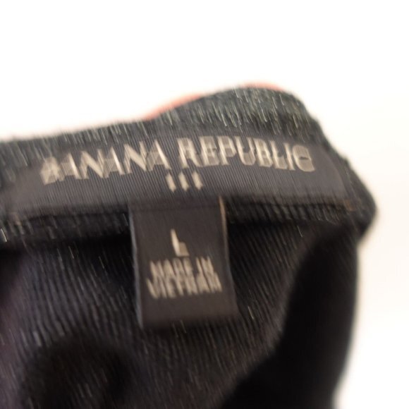 Banana Republic Top Large Black Cut Off Long Sleeve Metallic Sparkle Glitter‎ - Picture 2 of 10